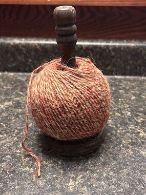 Rustic Wooden Twine Holder Dispenser With Natural Jute Twine Farmhouse Deco